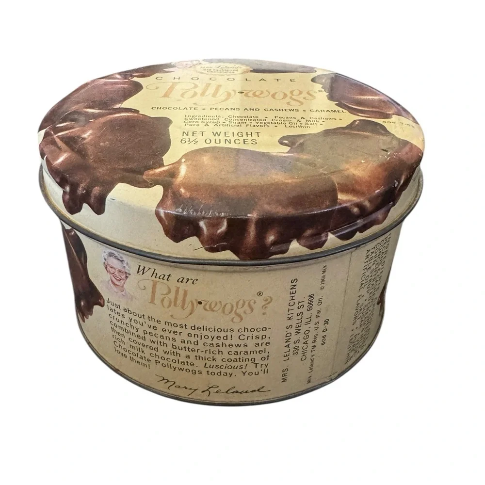 Chocolate Pollywogs Vintage Metal Tin